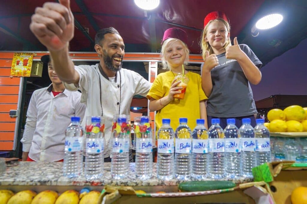 A juice in Jemaa el Fnaa is one of the essential things to do in Marrakech with kids.