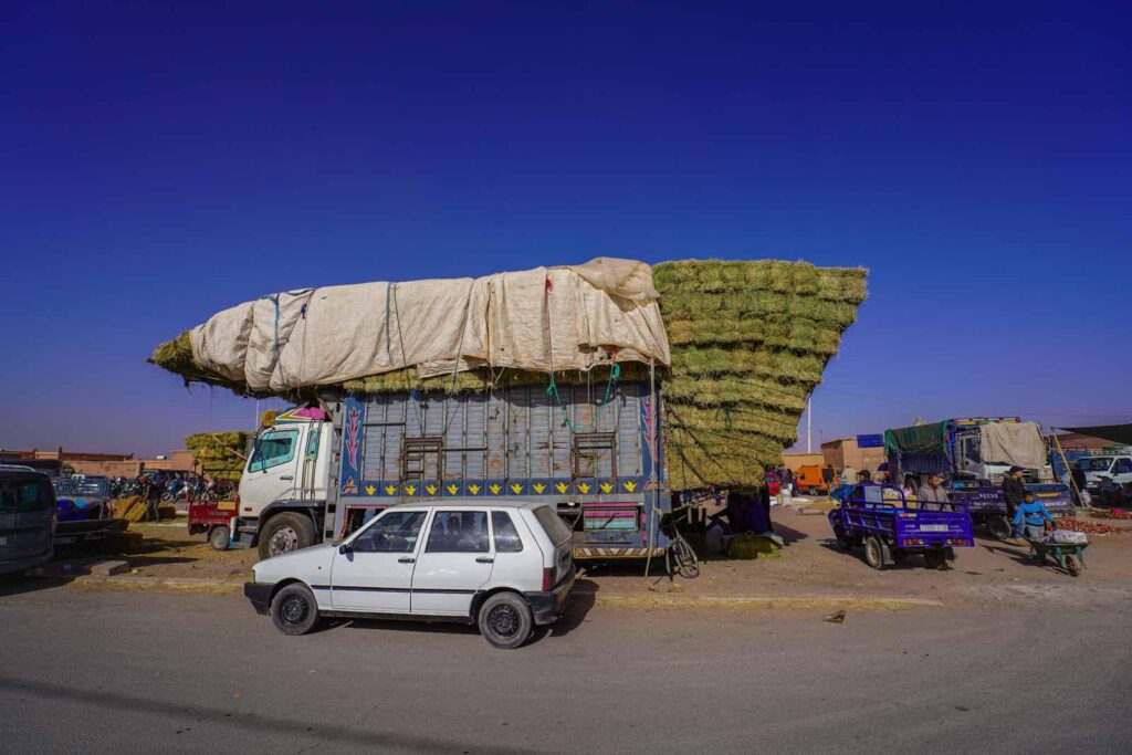 Parking by motorhome Ouarzazate Market. 