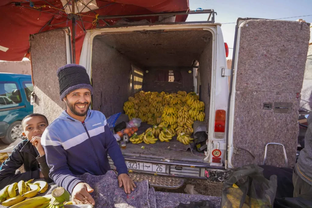 Bananas at Ouarzazate Market in Morocco. 